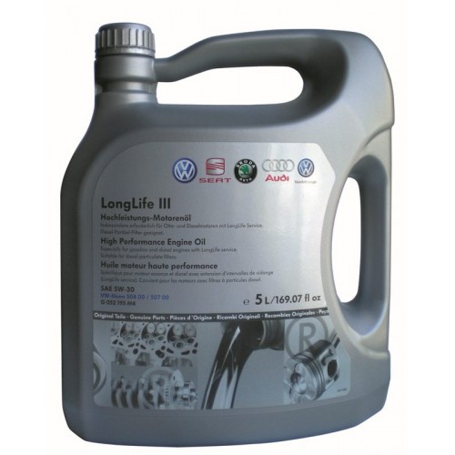 Масло моторное синтетическое VAG LONGLIFE III 5W-30 5л